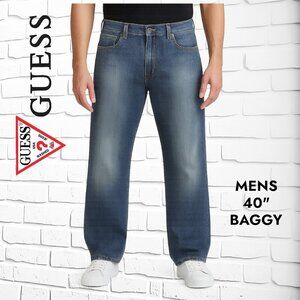 Mens Guess Jeans - Size 40 Baggy Fit Mint Condition Unique Back Pocket Design